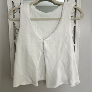 Split front sweater tank top